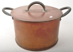 19TH CENTURY COPPER TWIN HANDLED COOKING POT