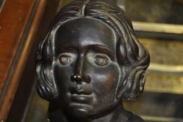 LARGE PLASTER STUDY - PAINTED BRONZE ART NOUVEAU STATUE