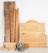 ART NOUVEAU STYLE PINE WOOD SINGLE BOX BED FRAME