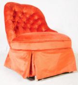 VICTORIAN 19TH CENTURY MAHOGANY BOUDOIR CHAIR