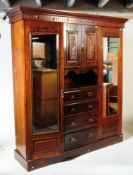 EDWARDIAN 1900S MAHOGANY TRIPLE WARDROBE COMPACTUM
