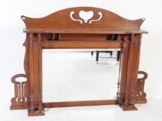 EARLY 20TH CENTURY OAK OVER MANTEL MIRROR