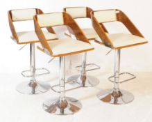 BRITISH MODERN DESIGN - SET OF MID CENTURY BENTWOOD BAR STOOLS