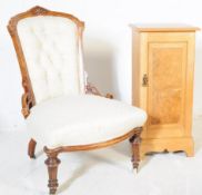 19TH CENTURY VICTORIAN NURSING CHAIR TOGETHER W/ POT CUPBOARD