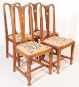 FOUR VICTORIAN OAK DINING CHAIRS