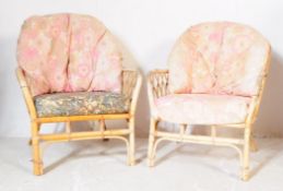 TWO VINTAGE 20TH CENTURY BAMBOO CONSERVATORY ARMCHAIRS
