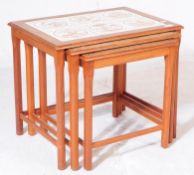 MID CENTURY TILE TOP NEST OF TABLES