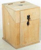 VICTORIAN 19TH CENTURY PINE PEDESTAL HINGED TOP BOX