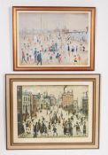 LAURENCE STEPHEN LOWRY - TWO FRAMED & GLAZED PRINTS