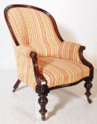 VICTORIAN EBONISED FRAME SALON AMRCHAIR