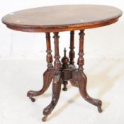 VICTORIAN 19TH CENTURY INLAID TILT TOP OVAL OCCASIONAL TABLE