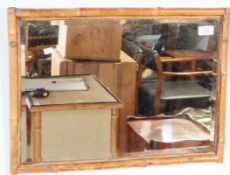 BRITISH MODERN DESIGN - RECTANGULAR FORM BAMBOO WALL MIRROR