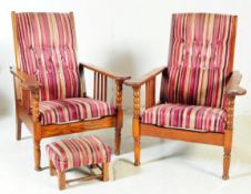 PAIR OF EARLY 20TH CENTURY RECLINING ARMCHAIRS