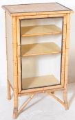 VICTORIAN 19TH CENTURY BAMBOO PEDESTAL DISPLAY CABINET