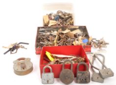 LARGE COLLECTION OF 20TH CENTURY LOCKS & KEYS