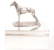 VINTAGE 20TH CENTURY GREYHOUND SILVER CIGARETTE BOX