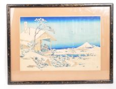 HOKUSAI - THE SNOW OF YESTERDAY WOODBLOCK PRINT