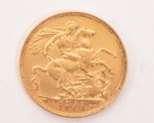 1908 KING EDWARD GOLD SOVERIGN COIN