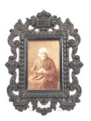 19TH CENTURY CARTE DE VISITE WITHIN INTRICATE EBONISED FRAME