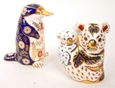 ROYAL CROWN DERBY - TWO PAPERWEIGHTS - KOALA & PLATYPUS