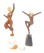 AFTER D.H. CHIPARUS / PAUL PHILIPE- BRONZE DANCER FIGURINES