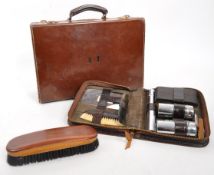 MID CENTURY CIRCA 1950S BRIEFCASE & MEN'S EBONY VANITY SET