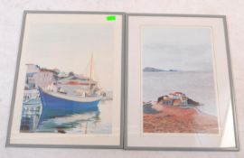 JANE PORTER - TWO FRAMED & GLAZED PRINTS - COASTAL / SEASCAPE
