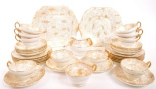 20TH CENTURY HAMMERSLEY GOLD & WHITE TEA SERVICE