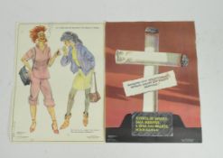 TWO MID CENTURY RUSSIAN REPRODUCTION ANTISMOKING POSTERS