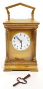 EARLY 20TH CENTURY BRASS MANTEL CARRIAGE CLOCK