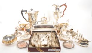 LARGE COLLECTION OF SILVER PLATE TABLEWARE