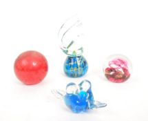 MDINA / SELKIRK - FOUR MID CENTURY PAPERWEIGHTS