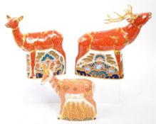 ROYAL CROWN DERBY - THREE LIMITED EDITION PAPERWEIGHTS