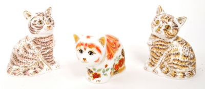 ROYAL CROWN DERBY - COLLECTION OF CATS PAPERWEIGHTS