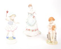 ROYAL WORCESTER - THREE FIGURES INCL. A ROYAL ANNIVERSARY