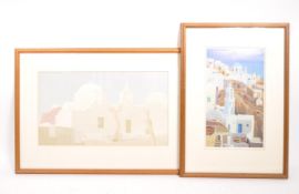 R KOPPT - TWO 20TH CENTURY GREEK PRINTS - SANTORINI