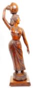 LARGE 20TH CENTURY HARDWOOD INDIAN FEMALE FIGURE SCULPTURE