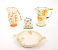 COLLECTION OF FOUR ART DECO CERAMIC ITEMS INCL. CORONET WARE