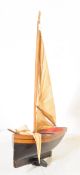 EARLY 20TH CENTURY HAND GROOVED PAINTED SHIP MODEL