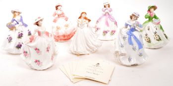 ROYAL WORCESTER - SEVEN PORCELAIN LADIES FIGURES