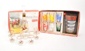STRATTON - TO VINTAGE GLASSWARE SETS INCL. HUNTING SCENE