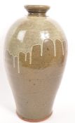 MID CENTURY DRIP GLAZED CERAMIC POTTERY VASE