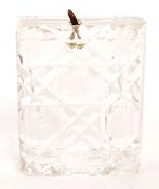 VICTORIAN CUT GLASS BIBLE PENDANT ETCHED INITIALS L.D 1815