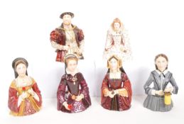 BRONTE - SIX PORCELAIN CANDLE SNUFFERS - HISTORIC FIGURES / TUDOR