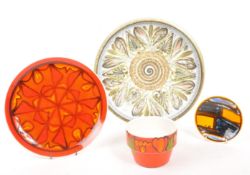 POOLE POTTERY / DENBY - THREE DELPHIS ITEMS & LARGE DENBY BOWL