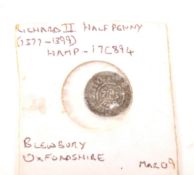 TWO SILVER HALF GROAT & ONE HALF PENNY COINS