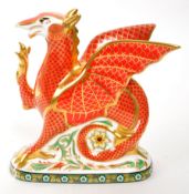 ROYAL CROWN DERBY - LIMITED EDITION WELSH DRAGON PAPERWEIGHT