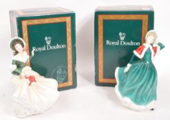 ROYAL DOULTON - TWO PORCELAIN CHRISTMAS LADY FIGURINES