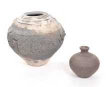 TWO CERAMIC CORNISH ARTISAN STONEWARE POTTERY VASES