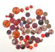 COLLECTION OF VINTAGE 1940S ONWARDS PURPLE BUTTONS